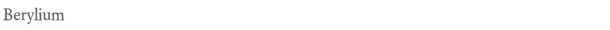 Berylium berylium bd.ttf font preview